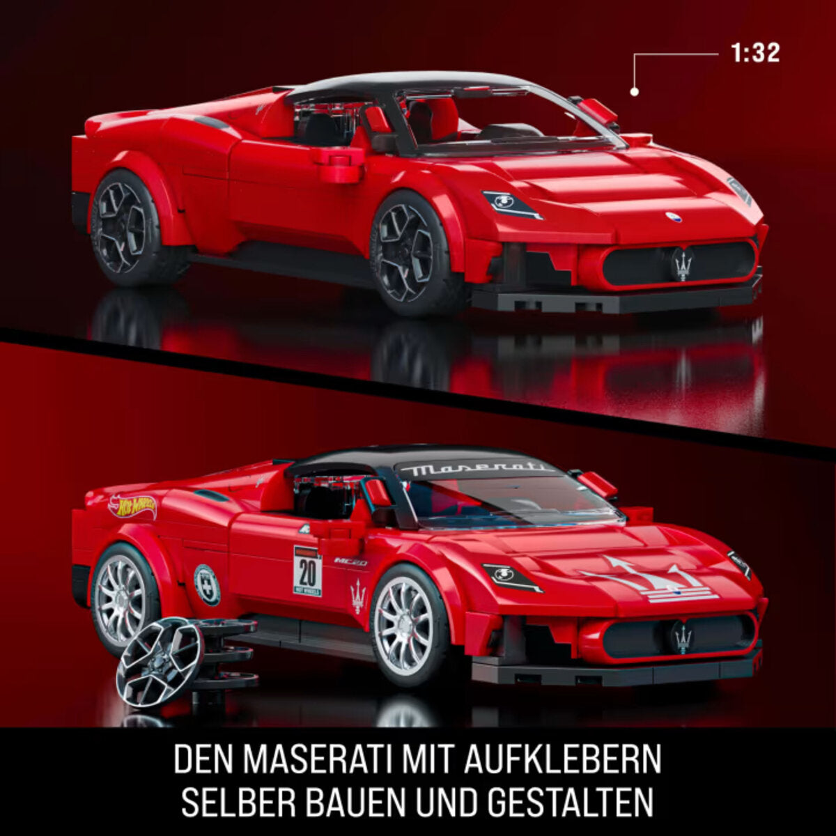 Mattel Brick Shop Hot Wheels Maserati Mc20 Bauset (250 Teile)
