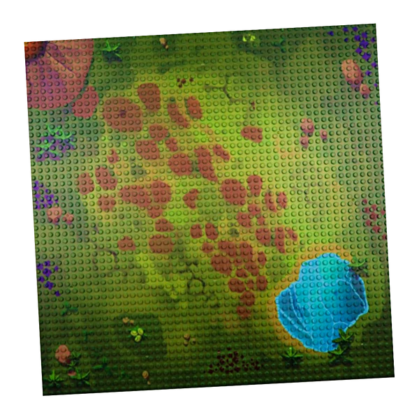 Open Bricks Bauplatte 50x50 Dinosaurier Landschaft, Grundplatte
