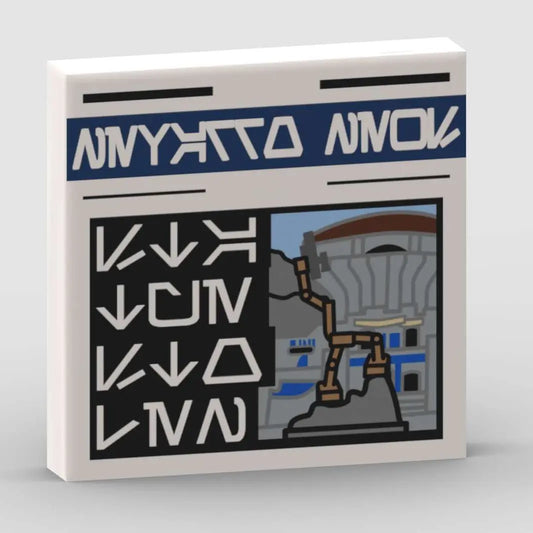 "Nevarro Times" 2x2 Tile "STATUE STOLEN" Brickhunter.shop