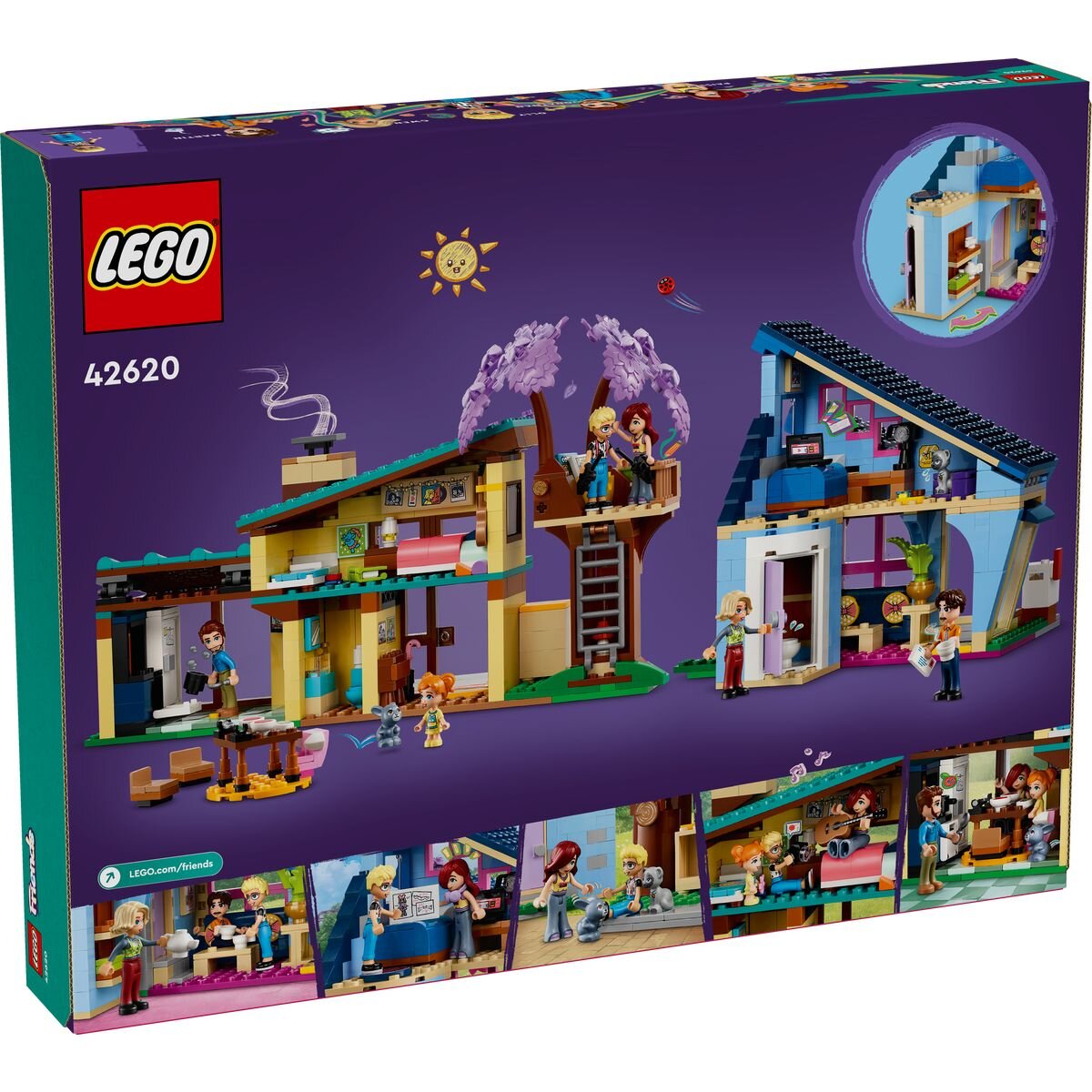 LEGO® Friends 42620 Ollys und Paisleys Familien Haus, Spielzeug mit Puppenhaus