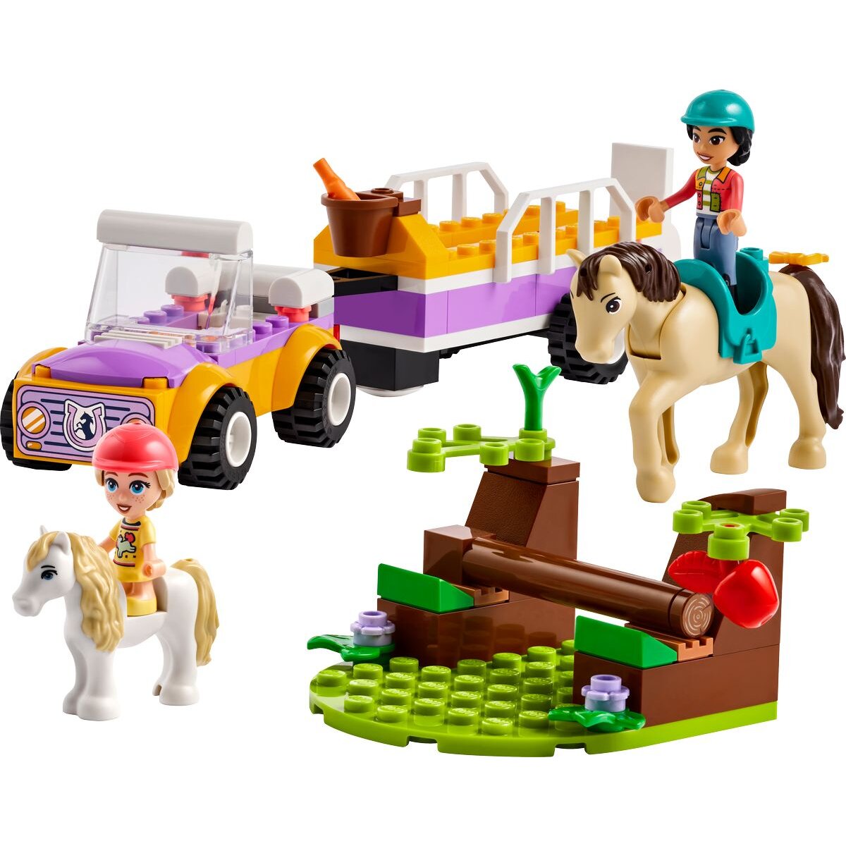 LEGO® Friends 42634 Pferde- und Pony-Anhänger, Perde-Spielzeug mit Figuren