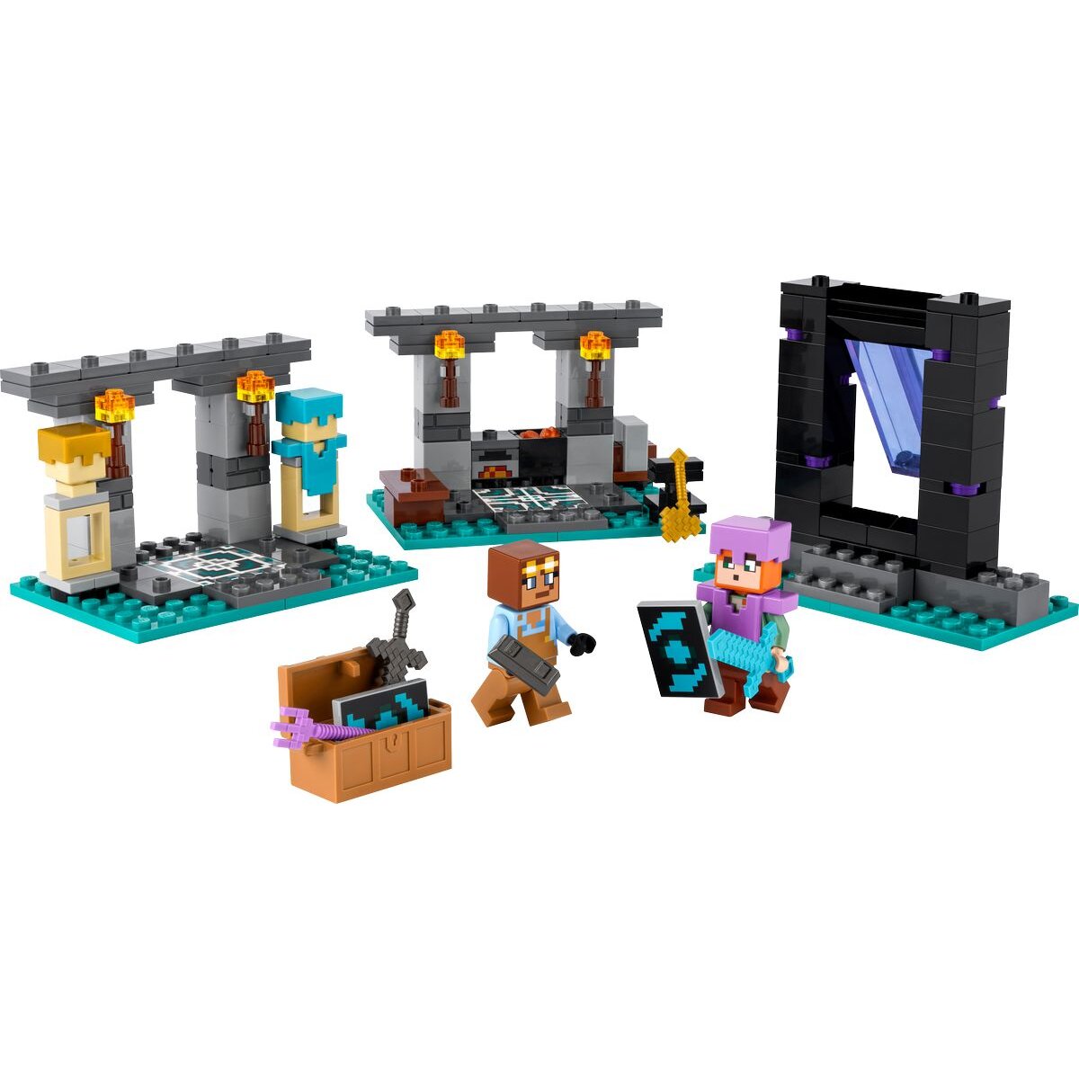 LEGO® Minecraft™ 21252 Die Waffenkammer, Set mit Spielzeug-Waffen und Figur
