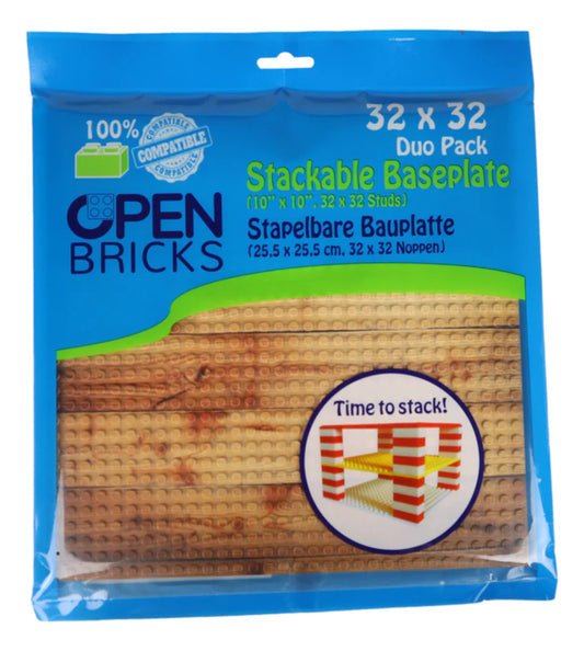 Open Bricks Baseplate 32x32 wooden floor [Duo Pack]