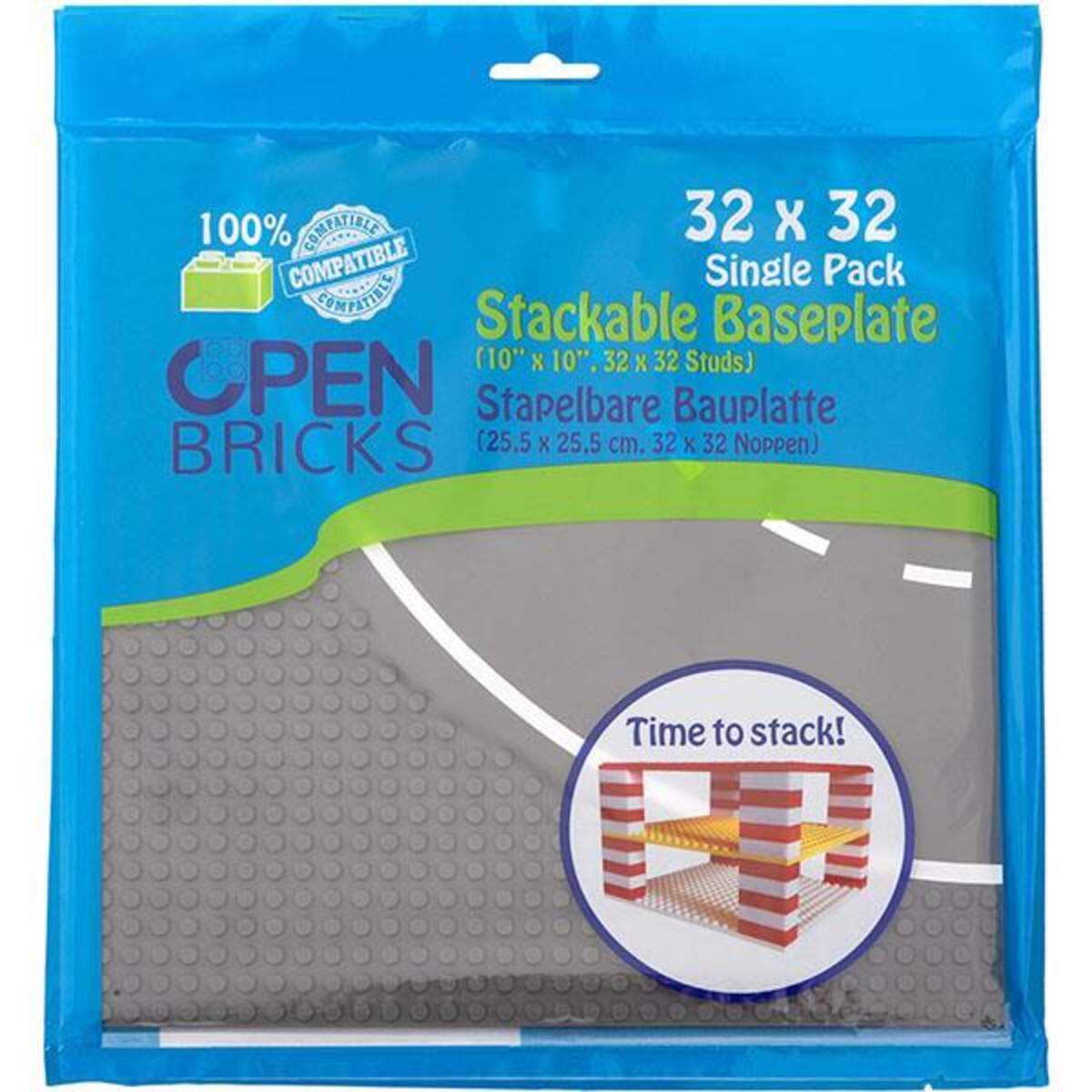 Open Bricks Straßenplatte 32x32 Kurve grey 1